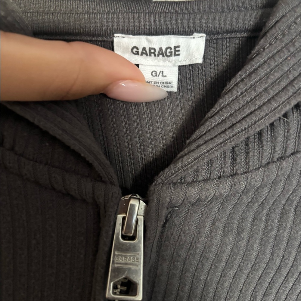 GARAGE Women's Gray Zip-Up Hoodie - Picture 4 of 4